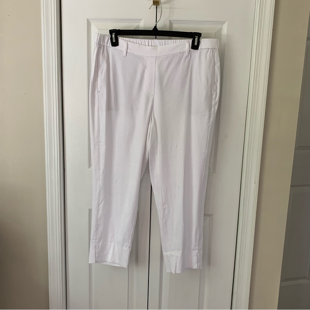 COPY - NWT J Jill Linen Stretch White Slit Ankle Pant Sz XL Summer Beach Vacay …